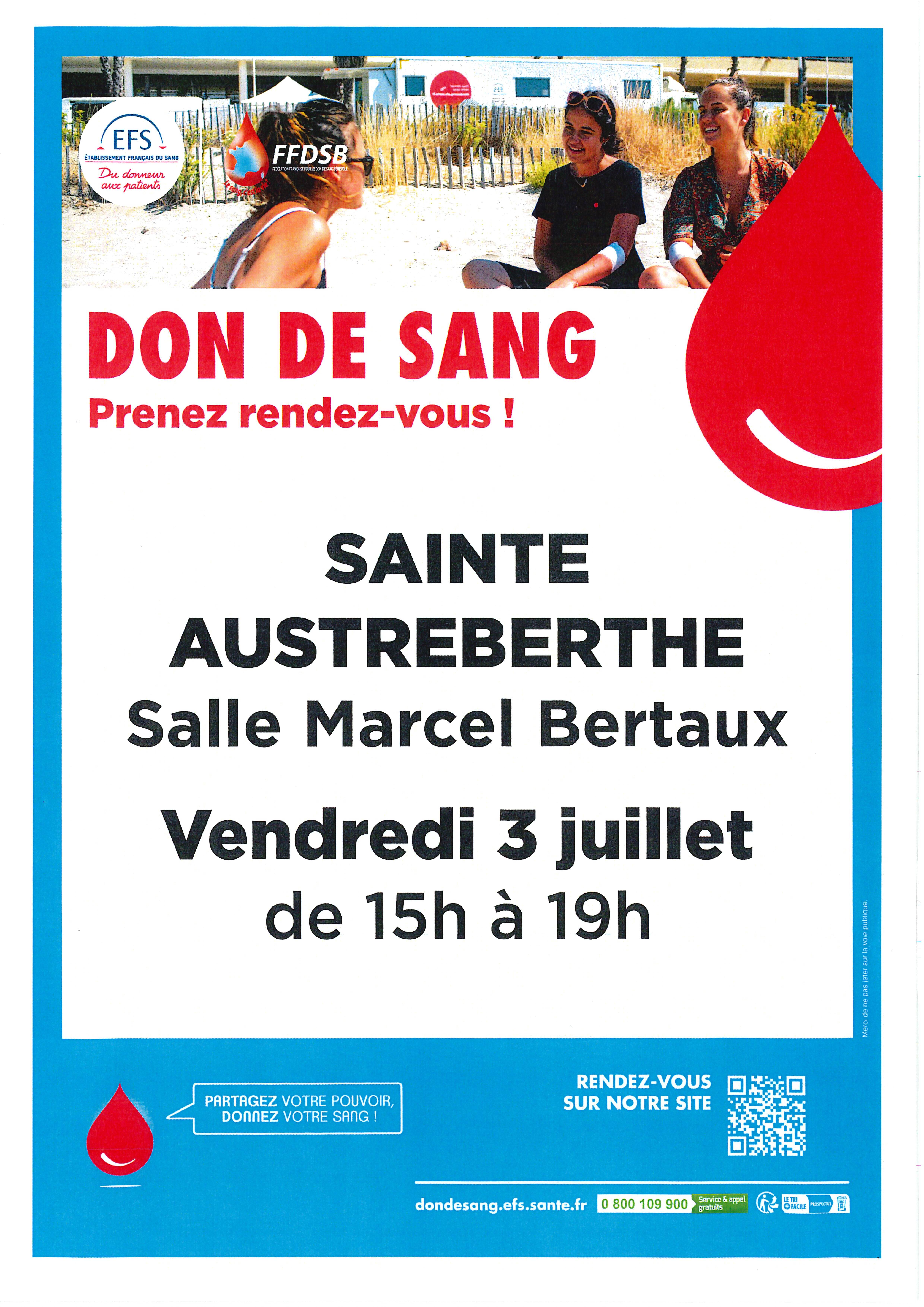 DON DE SANG 3 JUILLET 2026