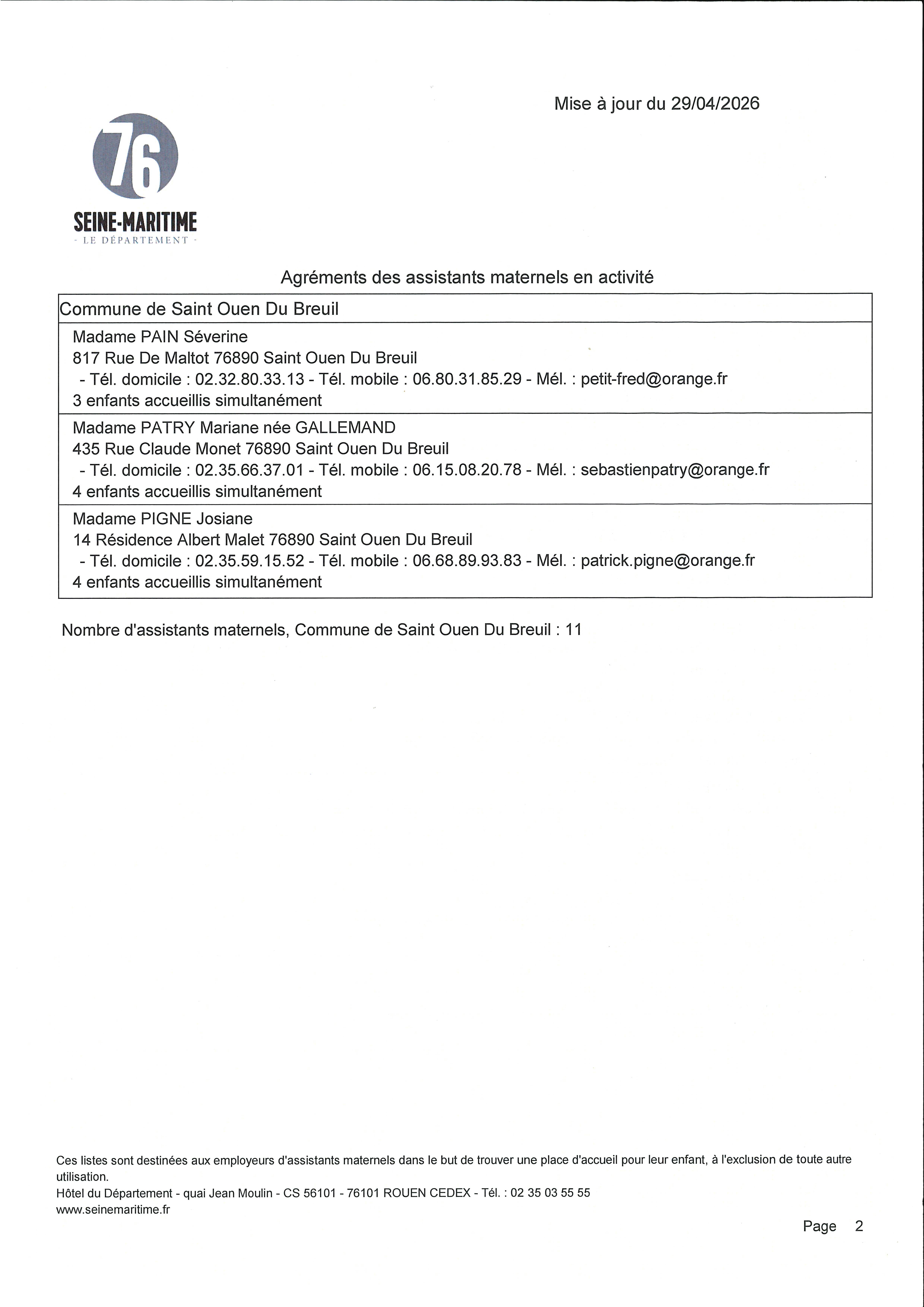 liste p 2 mise a jour avril 26