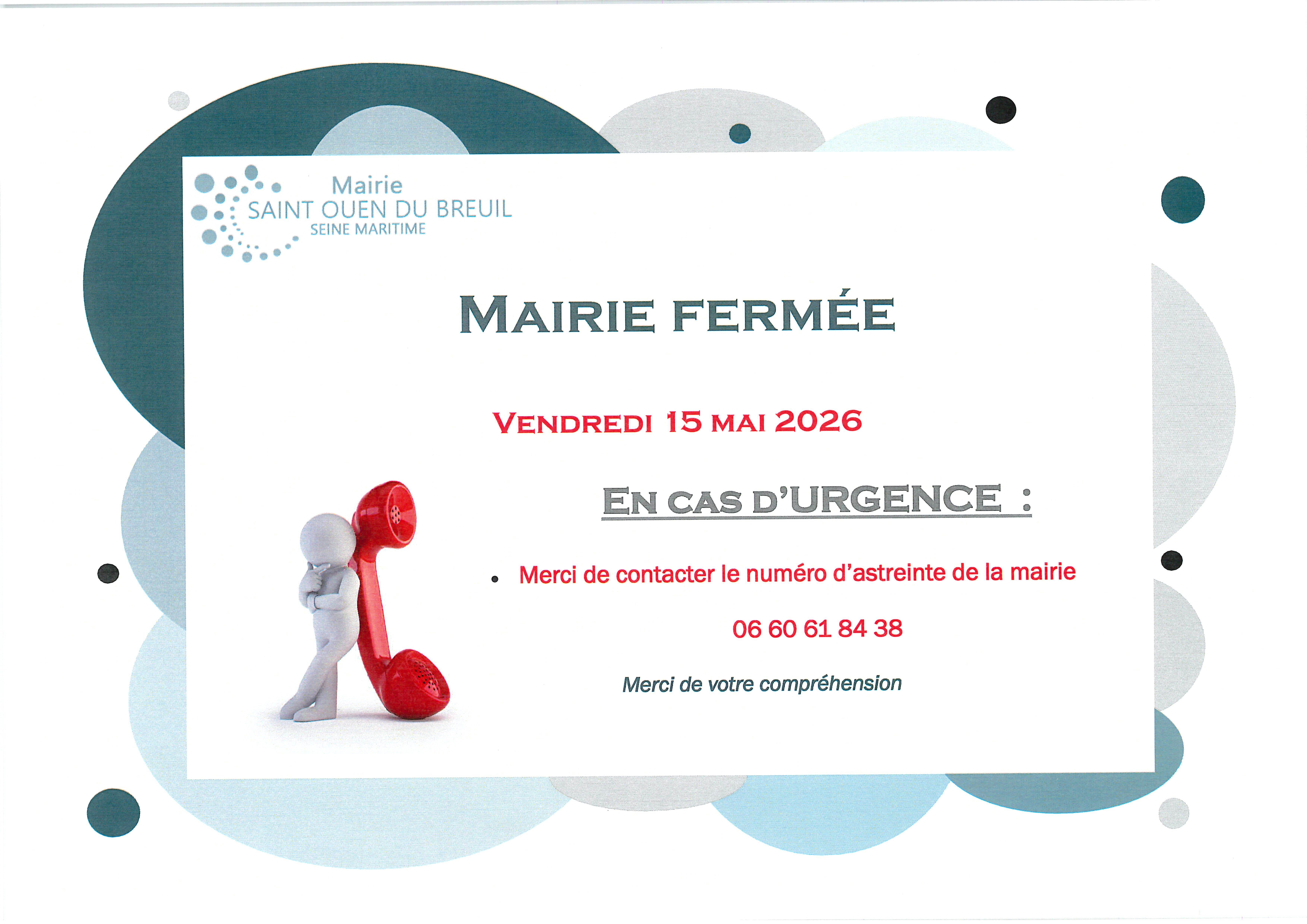 mairie fermee 15 mai 2026