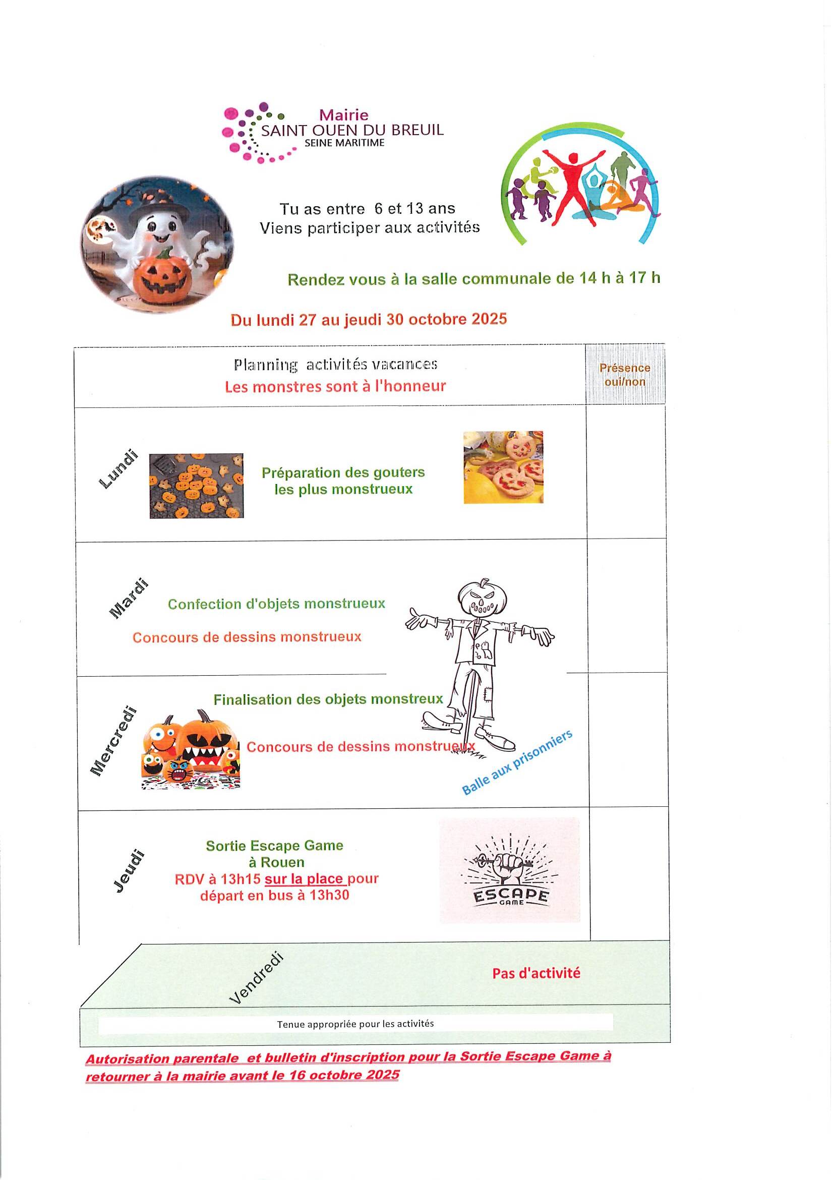 PLANNING AC OCTOBRE 25